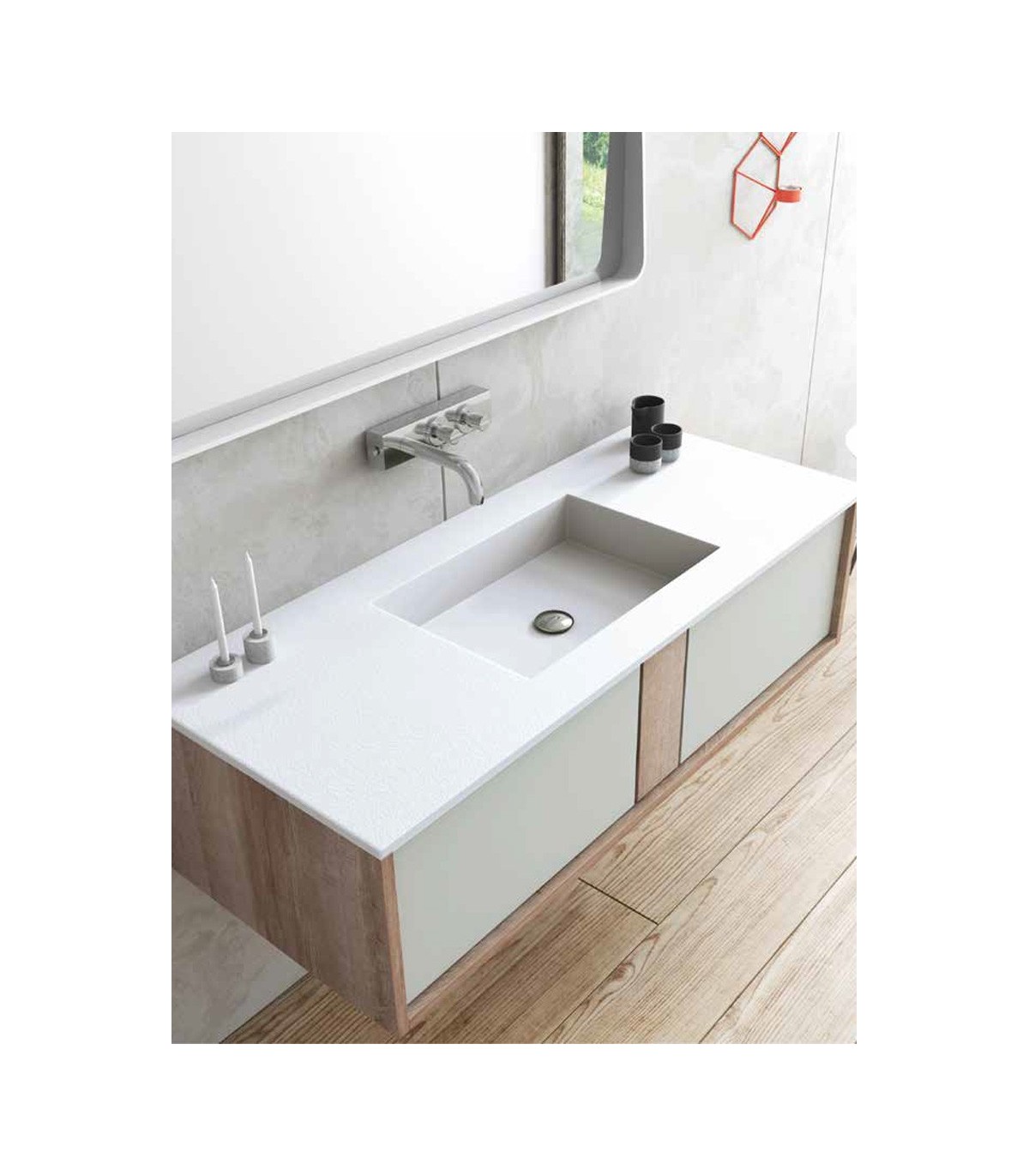 Mueble lavabo Mural Solid Surface
